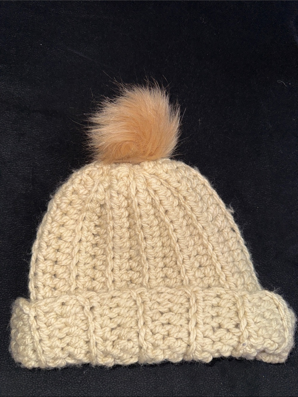 Chunky Knit Pom Beanie in Cream